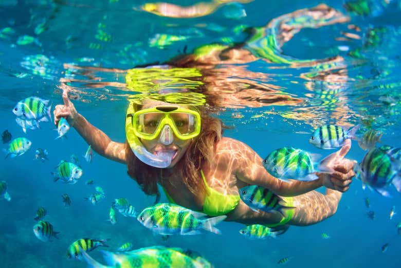 Snorkeling around Blue Lagoon